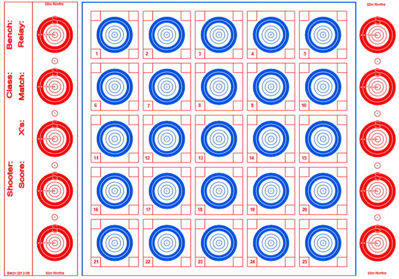 25 & 50 Meter Official Competition Benchrest UK Targets
