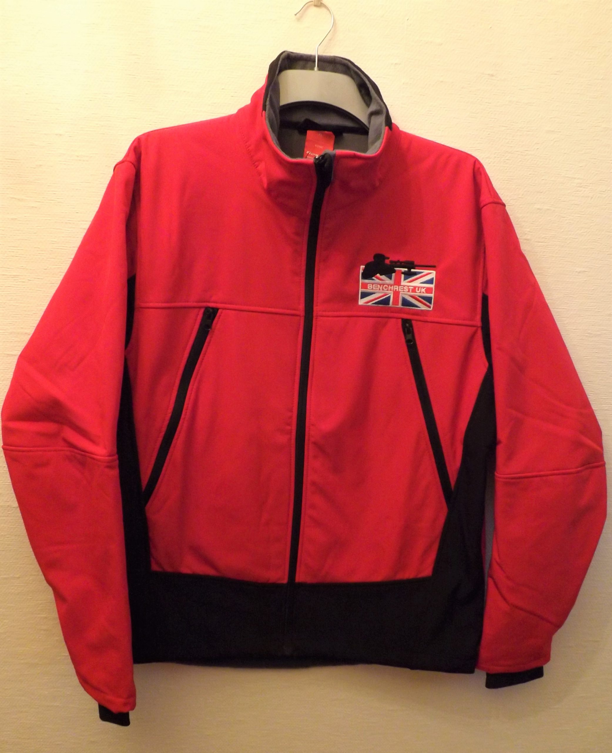 BENCHREST UK SOFT SHELL WATERPROOF BREATHABLE WINDPROOF RED JACKET