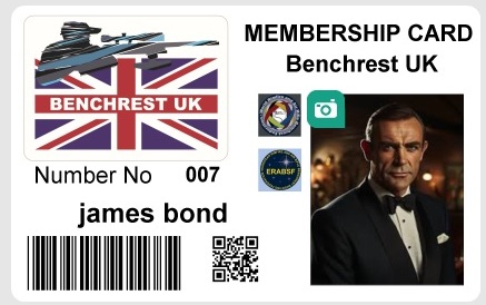 REPLACEMENT BENCHREST UK MEMBERSHIP CARD